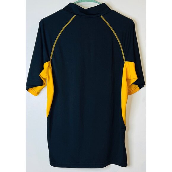 Pittsburgh Steelers NFL Team Apparel Polo Shirt Mens Medium Black & Yellow - Picture 2 of 4